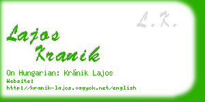 lajos kranik business card
